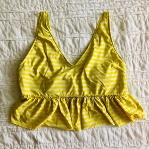 Kortni Jeane Yellow Stripe V Neck Top